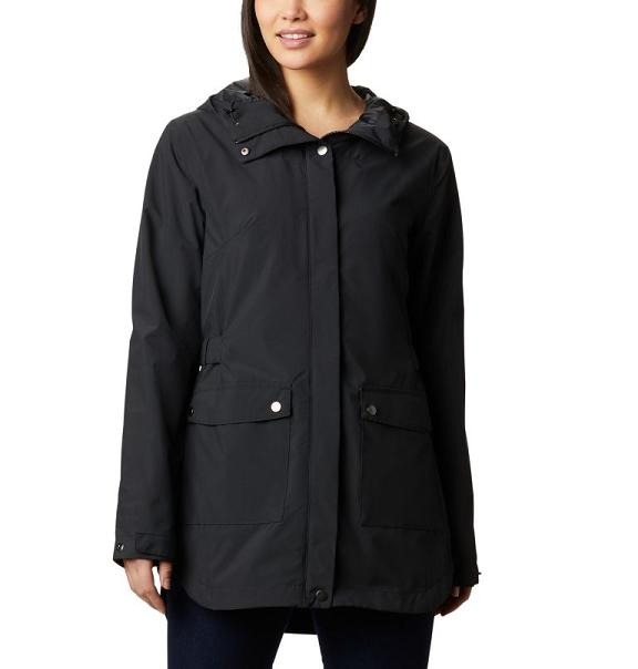 Columbia Womens Rain Jacket Sale UK - Here And There Jackets Black UK-498005